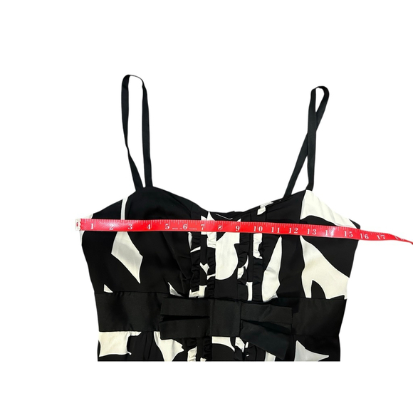 Diane von Furstenberg Black White Mini Dress Size 6 - Picture 4 of 9
